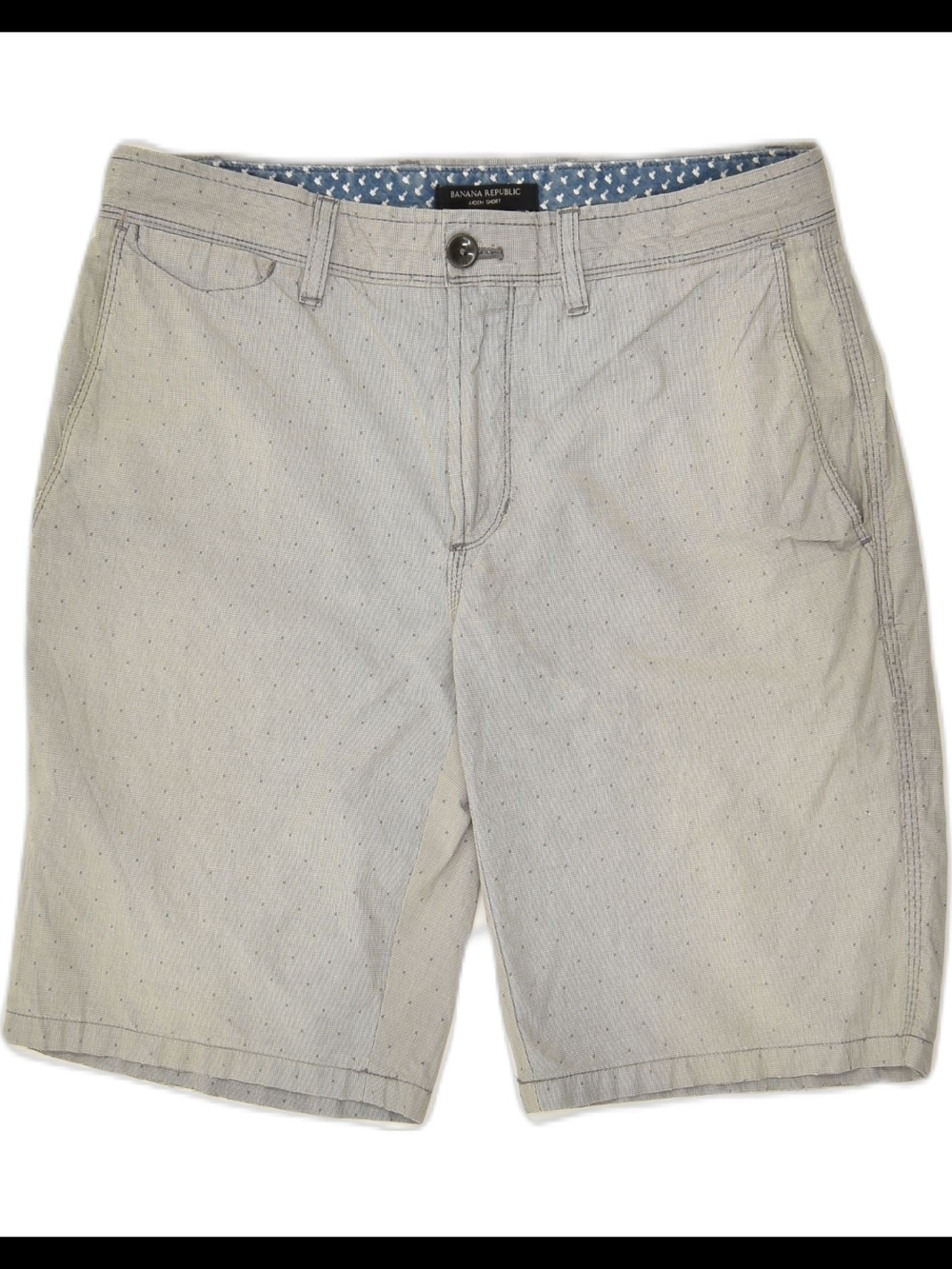 Banana Republic Men's Light Gray Pin Dot Flat Front Shorts